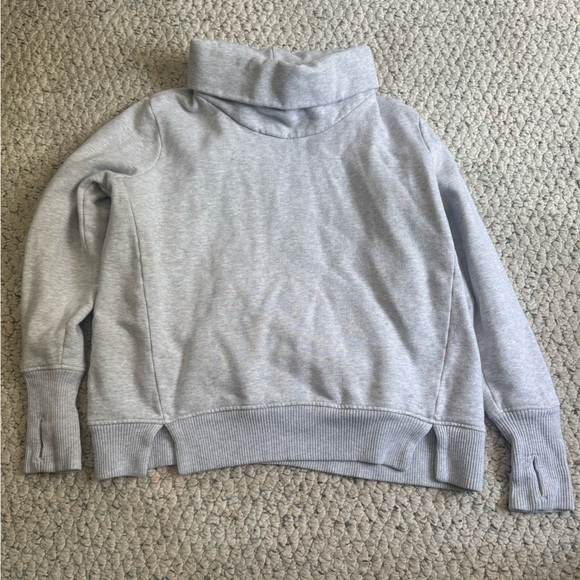 Athleta Gray Cowl Neck Sweatshirt - Picture 1 of 4